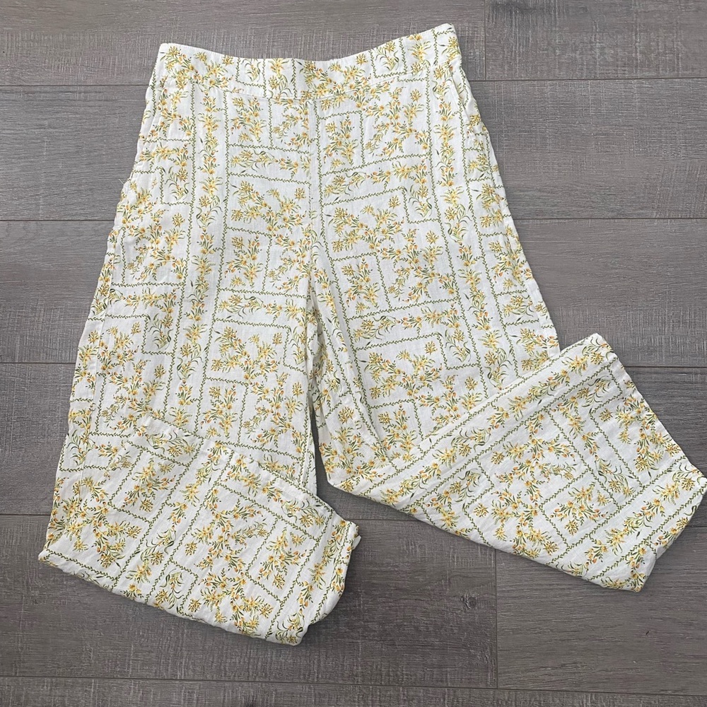 Joie 100% Linen Wide Leg Pants Size XL